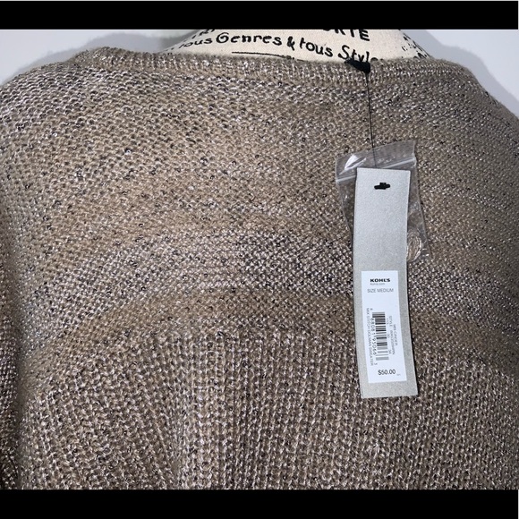 NWT Sheer Shimmery Mixed Stitch Sweater - Picture 5 of 7